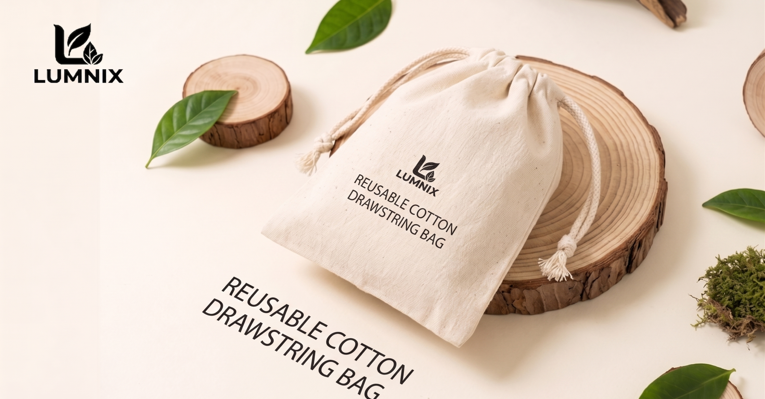 Reusable Cotton Drawstring Bag
