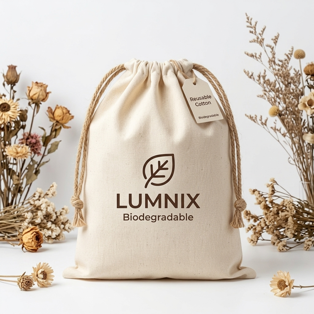 Reusable Cotton Drawstring Bag